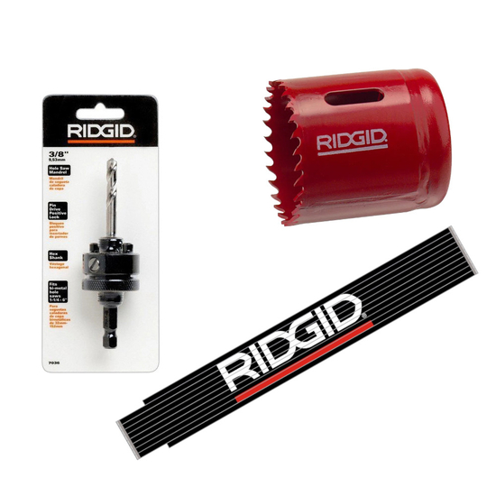 Zdjęcie 1 - Bimetalowe wiertło koronowe M24 RIDGID + Oprawka wiertła R5 + Miarka