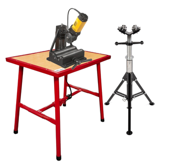 REMS Cento elektryczny obcinak maszyna do cięcia rur z kółkiem CU-INOX  + Stół i podpórka