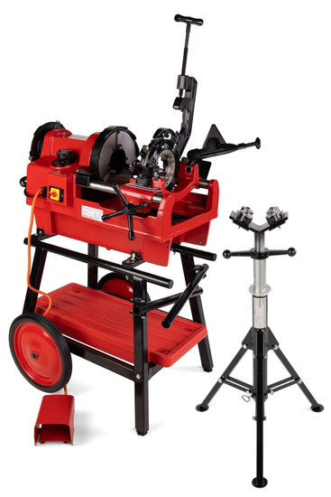 Zdjęcie 1 - Gwintownica / gwinciarka do rur 4 '' Gtools Gtronic 4 GT4100 + wózek do gwinciarki + podpórka