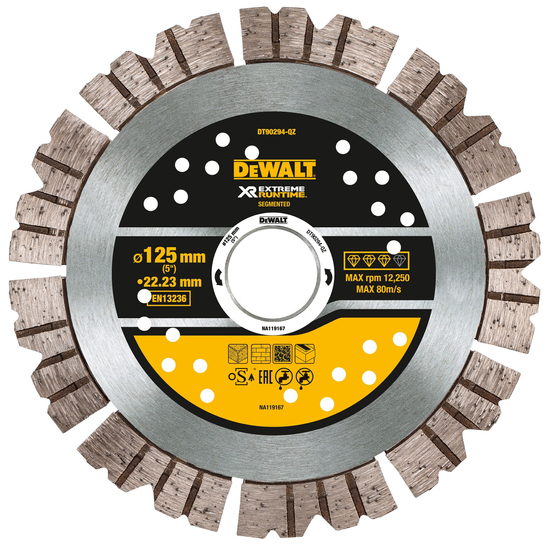 Zdjęcie 1 - Tarcza diamentowa 125mm do betonu EXTREME Runtime DeWALT DT90294-QZ