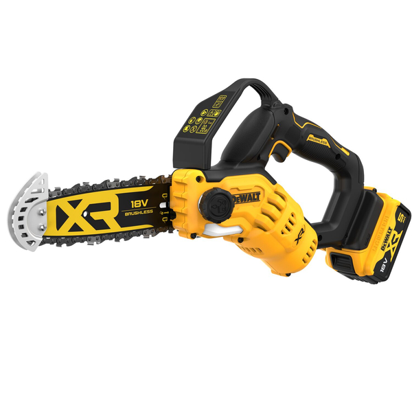 Zdjęcie 3 - Akumulatorowa mini piła łańcuchowa do gałęzi 20cm DeWALT DCMPS520P1-QW 1x5Ah + Torba + Gogle ochronne