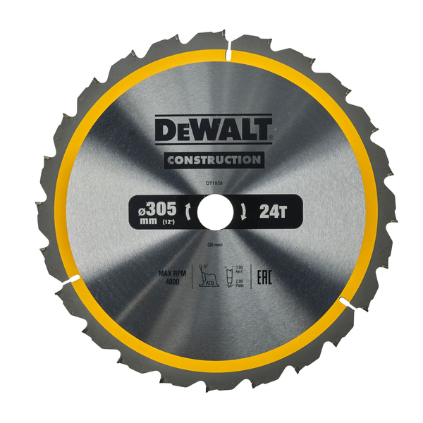 Zdjęcie 1 - TARCZA DO DREWNA 305X30mm 24 ZEBÓW DEWALT DT1958