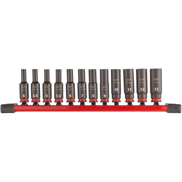 Zdjęcie 1 - Zestaw nasadek udarowych SHW 1/4" Hex 12 szt. Milwaukee 4932480453