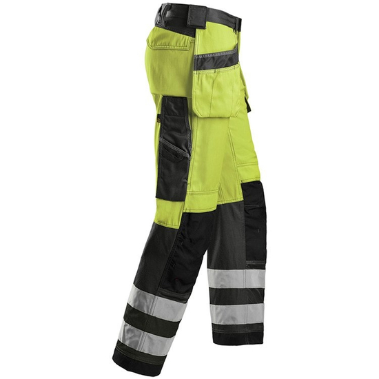 Zdjęcie 4 - Spodnie odblaskowe z workami kieszeniowymi, EN 471/2 (kolor: żółto-czarne) Snickers Workwear