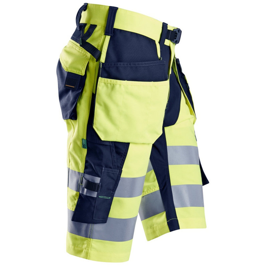Zdjęcie 2 - 6933 Spodnie Krótkie Odblaskowe FlexiWork+ z workami kieszeniowymi, EN 20471/1 Snickers Workwear