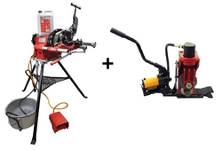 Gwintownica na trójnogu 2" + Rowkarka Hydrauliczna 2-12"