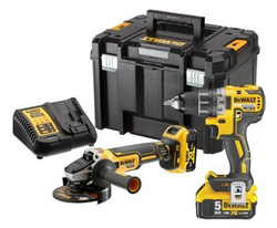 Zestaw narzędzi akumulatorowych DeWalt DCK2020P2T Wiertarko-wkrętarka DCD791 + Szlifierka DCG405 18V XR 2x5Ah