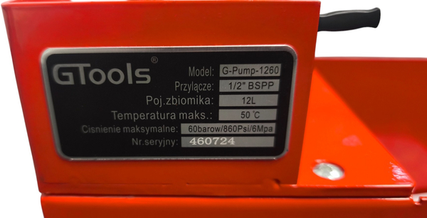 Zdjęcie 6 - G-PUMP Ręczna pompa testująca 60 bar