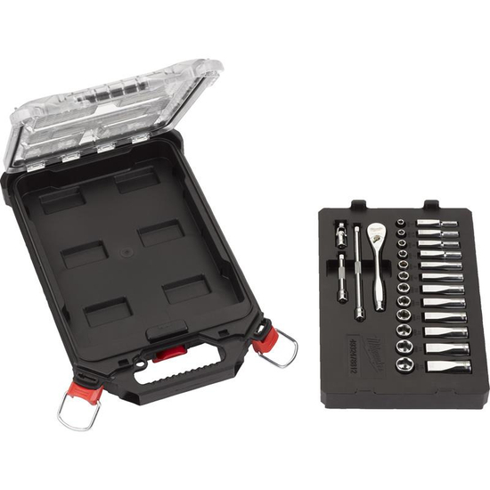 Zdjęcie 2 - Nasadki1/4˝ z grzechotką - metryczne - zestaw 28 szt. w organizerze PACKOUT™ SLIM średnim 4932478812 Millwaukee