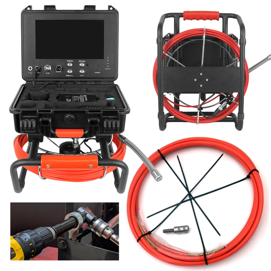 Zdjęcie 1 - Zestaw Kamerka inspekcyjna, Endoskop GTools GT-Cam 23 I HD + przepychacz do czyszczenia i frezowania kanalizacji cordFLEX 8-05