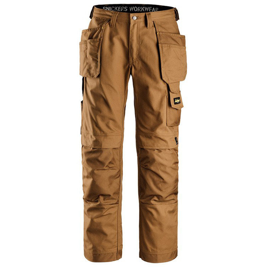 Zdjęcie 1 - 3214 Spodnie Canvas+ z workami kieszeniowymi (kolor: brązowy) Snickers Workwear