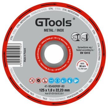 Tarcza do metalu / Inox 125x1,0mm GTools GT-CD125